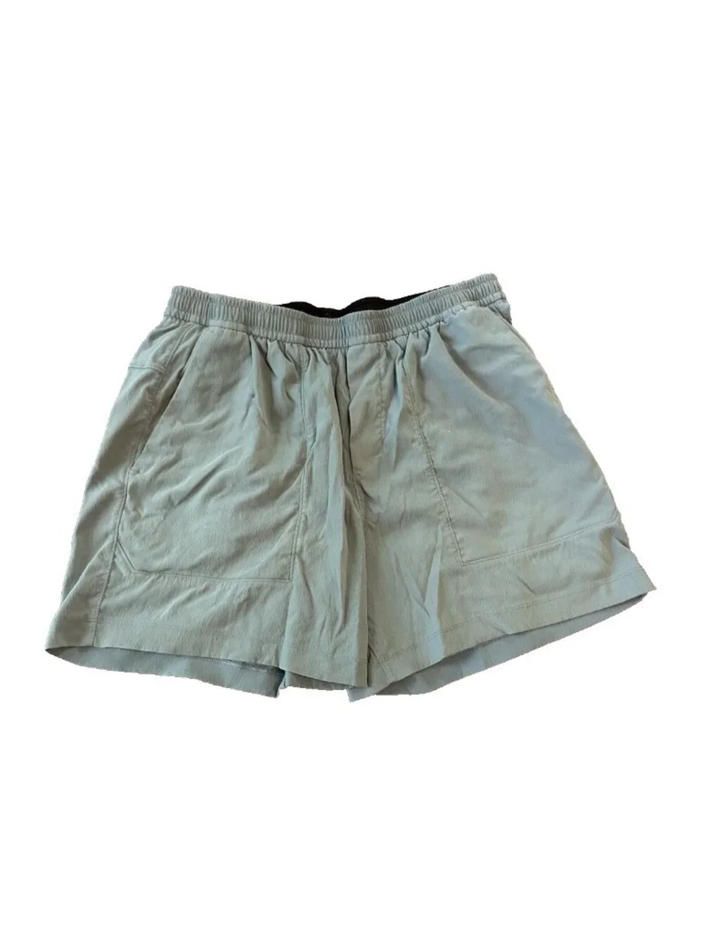 Lululemon Womens L Casual Shorts Sage Green Lined Pull On Jogging Pockets Logo‎
